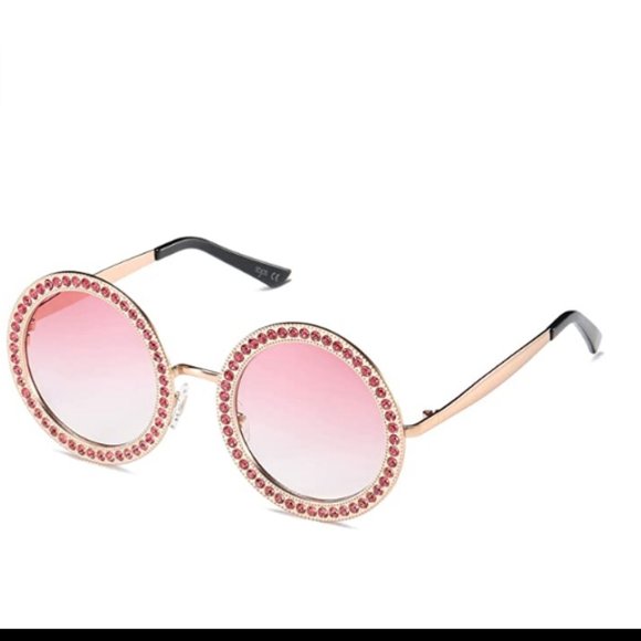 Shining Oversized Round Rhinestone Sunglasses main image 5